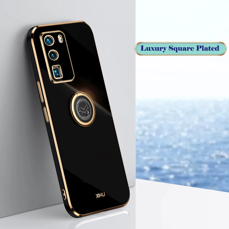 Capa de telemóvel quadrada moderna com anel para xiaomi redmi_voghion.com
