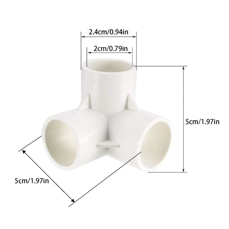 2pcs PVC 3 Way Elbow Fittings 90 Degree Water Pipe Adapters Corrosion Resistant Fittings Suitable for homes & Garden Use B03E