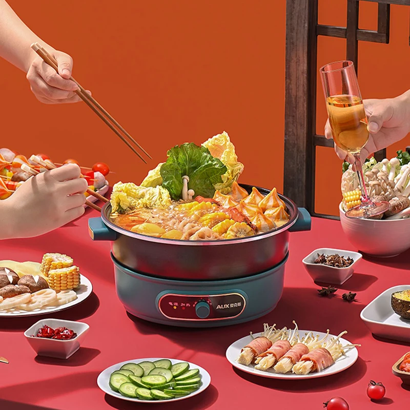 Food Dishes Hot Pot Bbq Electric Multifunction Cooker Big Thickened