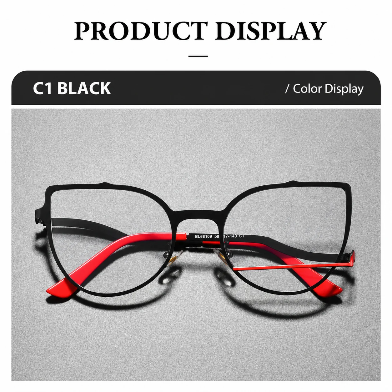 Oversized Stylish Blue Light Blocking Metal Frame Glasses