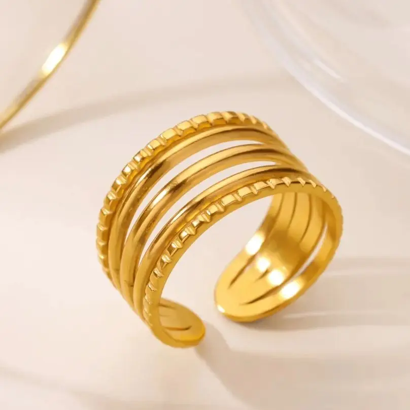 Geometric Multi-Layer Ring for Women
