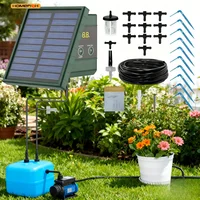 1pc DIY Solar-Powered Automatic Drip Irrigation System for Raised Beds Greenhouses Vegetable Gardens Balcony Hanging Plants