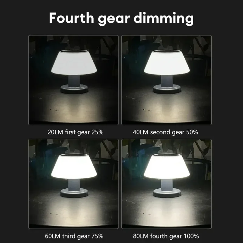Outdoor Solar Table Lamp Waterproof Garden Indoor Desk Solar Read Lamp Dimmable Cordless Night Light Easy Install Easy To Use