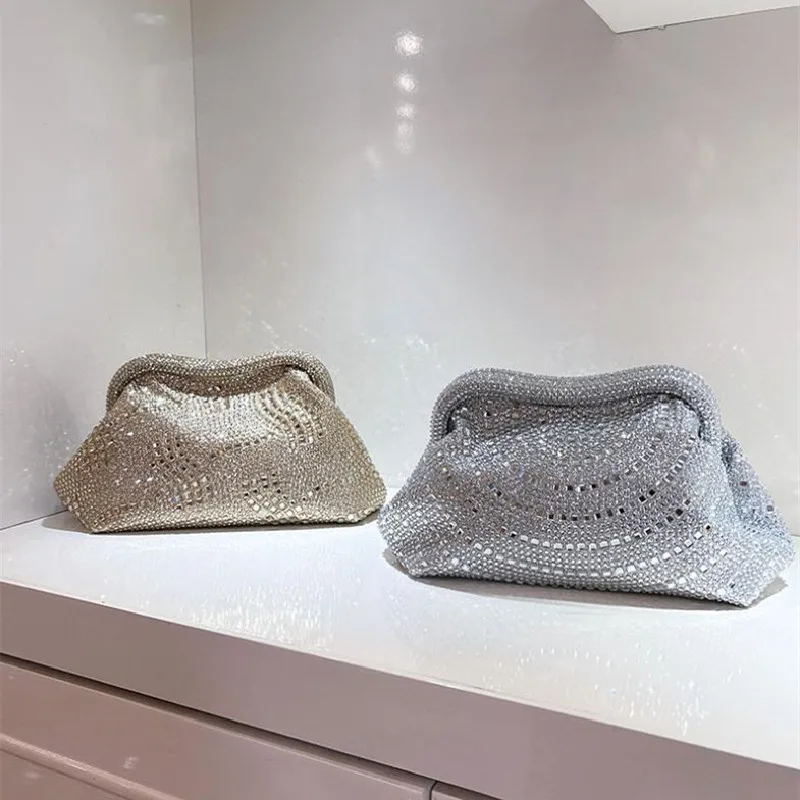2025 Luxury Bling Shiny Color Diamonds Women Evening Clutch Purse High-end Wedding Party Banquet Handbag Glitter Crossbody Bag