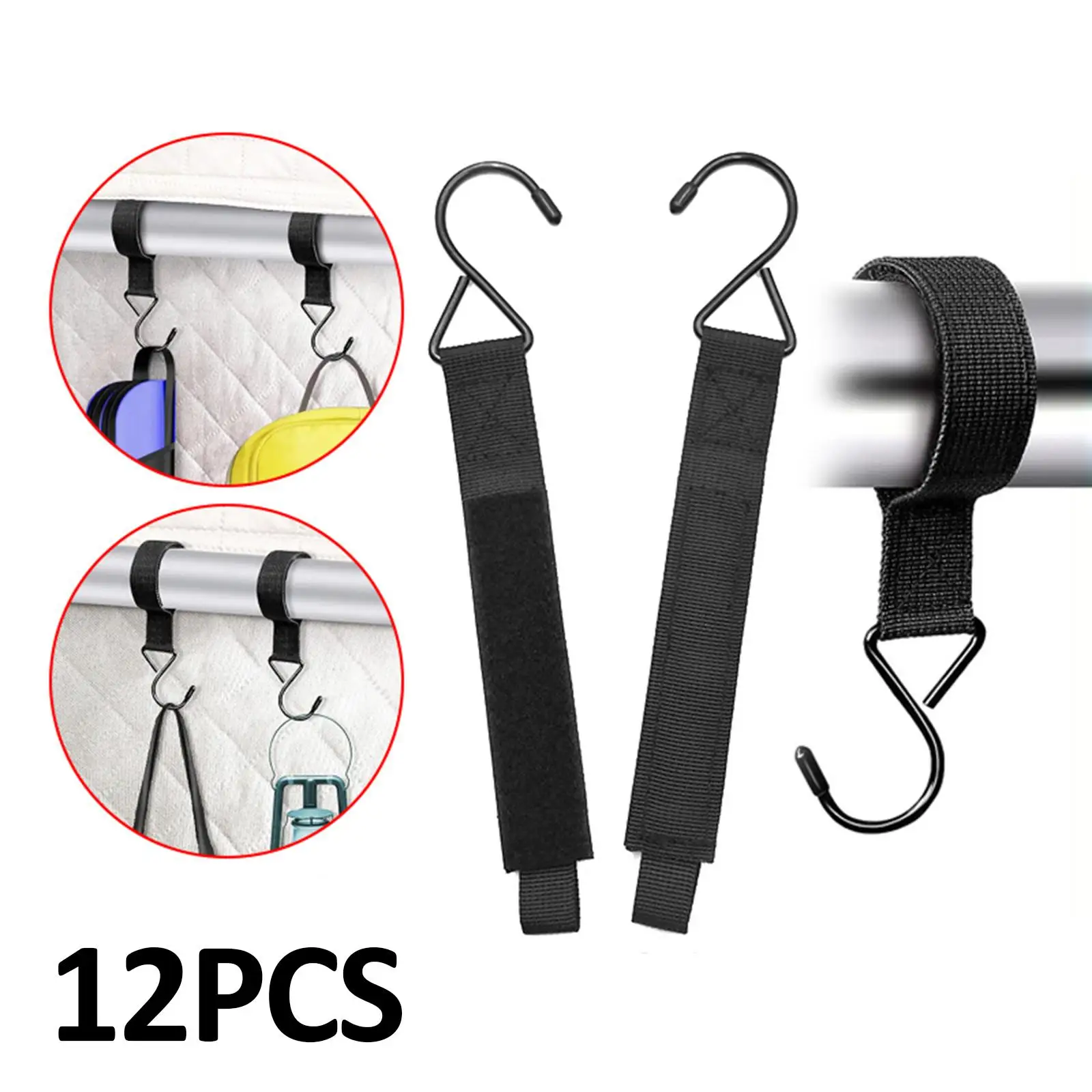 

12Pcs Ice Fishing Shelter Hooks Hanging Storage Accessories Durable Tent Storage Hook for Bag Gloves Clothes Outdoor Lights