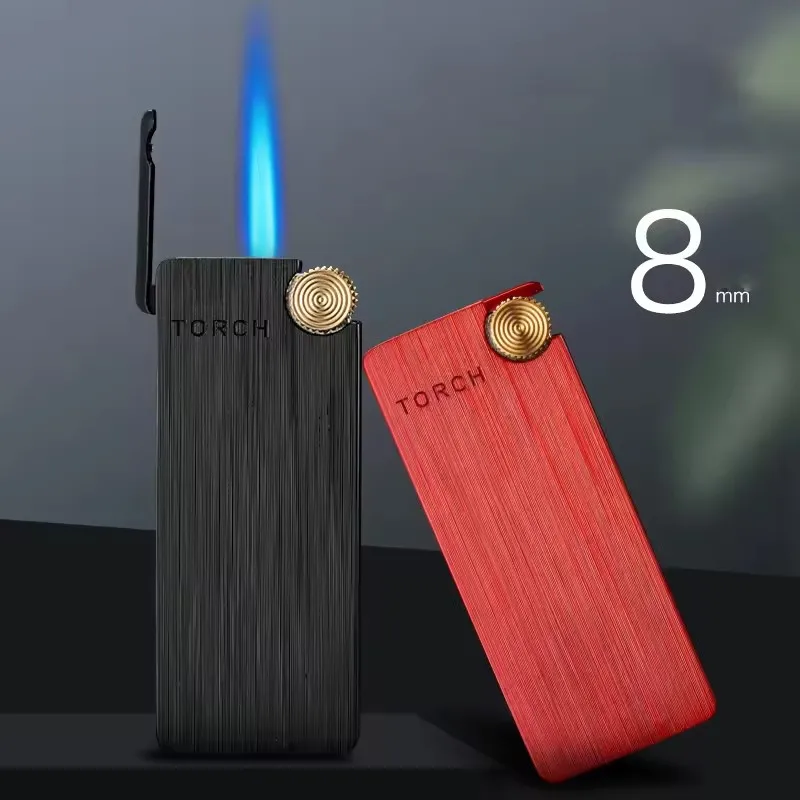 Windproof Torch Grinding Wheel Lighter Cigar Spray Gun Portable Lighter Kitchen Outdoor Blue Flame Smoking Gadgets Men's Gift