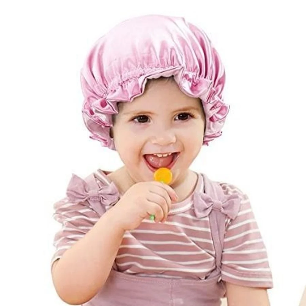 Bonnet de nuit imprimé à pois pour enfants, turban de protection des  cheveux, bonnet en satin poney floral pour bébés filles et garçons, chapeau  de soirée - AliExpress