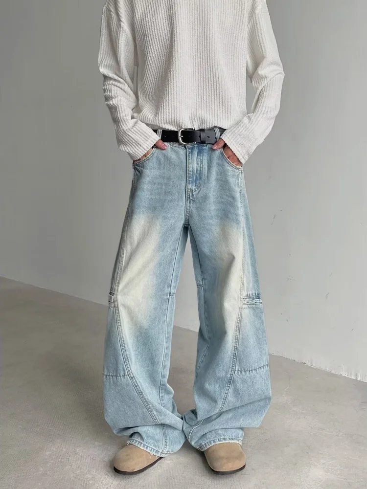 Trashy Y2K 2000S Washed Blue Baggy Jeans Hosen für Männer 90S Vintage Kleidung Weites Bein Denim Koreanische Freizeithose Pantalon Hombre – Detail 12