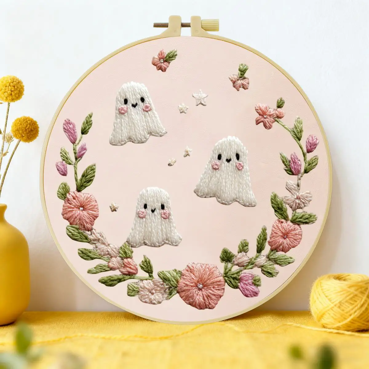 1 Stück 20X20CM/15X15CM 7,87/6,3 Zoll Elfen-Stickerei-Starter-Kit DIY-Kit DIY-Stickerei-Set Handarbeiten Heimdekorations-Set für Anfänger