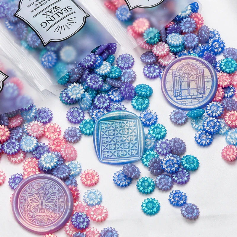 새로운 오로라 에나멜 왁스 그레인 편광 에나멜 씰 왁스, 손 계정 초대장 장식, 27g/가방