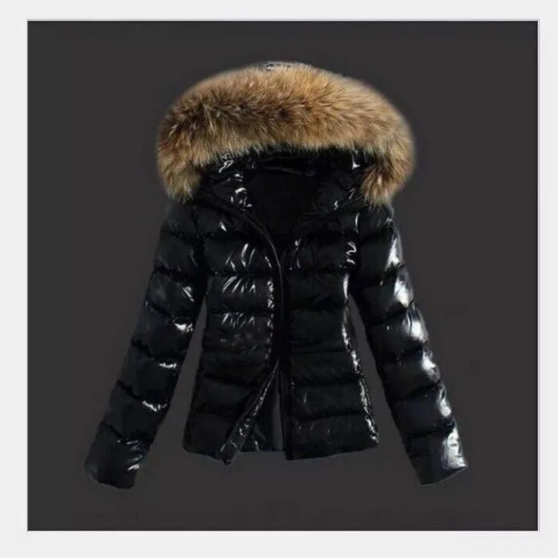 2025 Winter Jackets Women Basic Coats Fashion Faux PU Leather Winter Jackets Women Artificial Fur Collar Coat Female Outerwear
