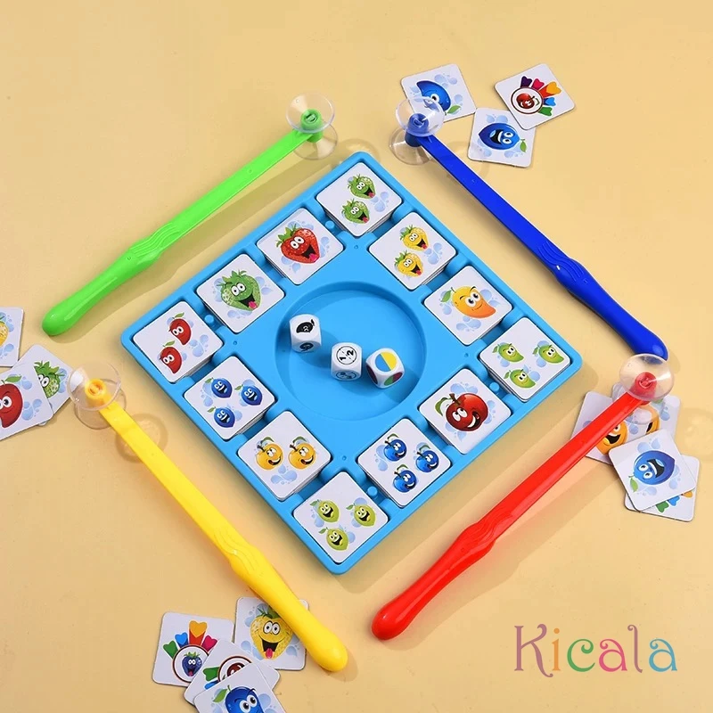 Fruit Suction Board Game for Kids Interactive Parent-Child Party Game Educational Puzzle Toy Reaction Training Mixed Color Gift 5