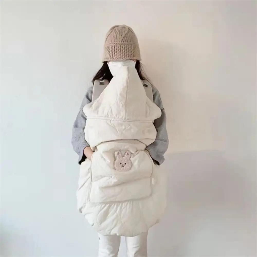 Cartoon Bear Baby Stroller Blanket Windproof Adjustable Waist Toddler Trolley Cover Soft Waterproof Infant Hooded Cloak Travel