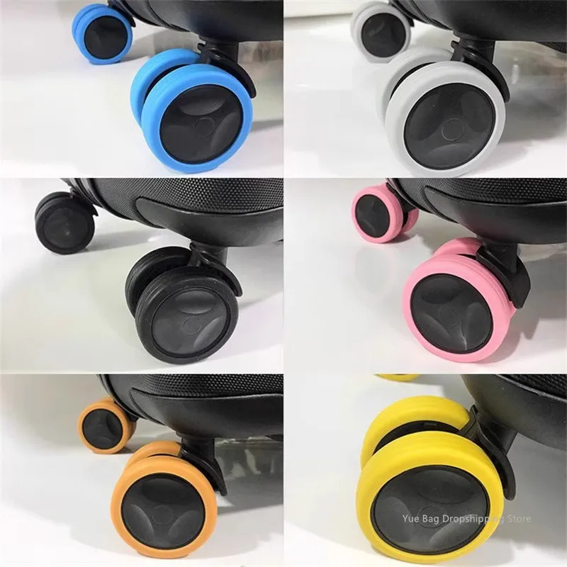 4/8PCS Silicone Travel Luggage Wheels Protector Cover Suitcase Wheels Protection Cover Trolley Box 2#
