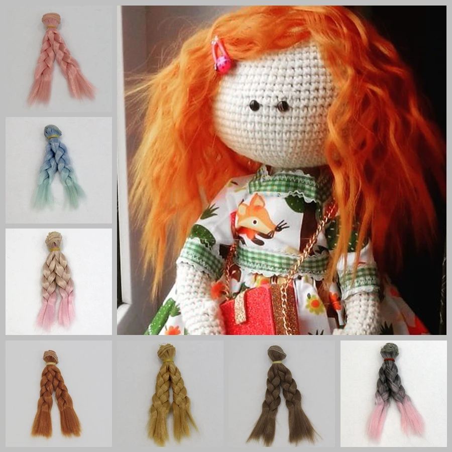 

1pcs 15cm 25cm Screw Curly Hair Extensions for Russian Cloth Dolls DIY Hair Wigs Heat Resistant Fiber Doll Hair Accessories