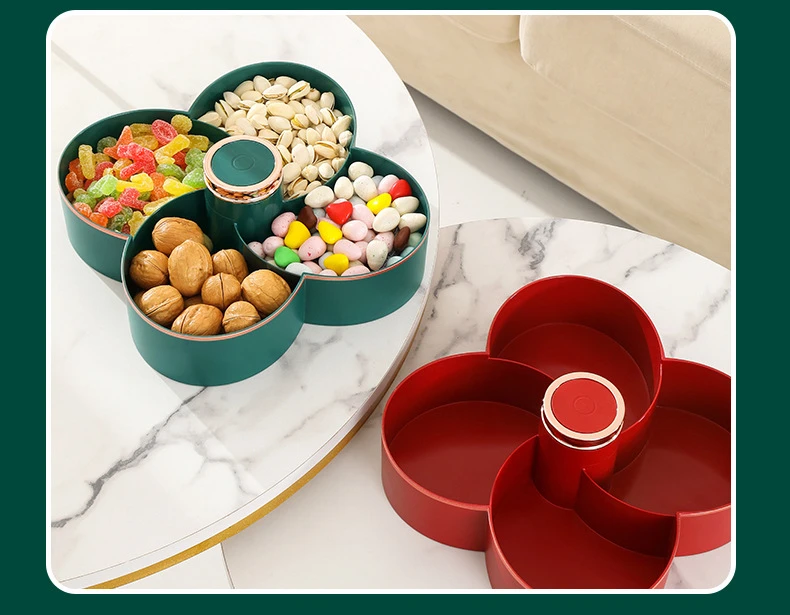New Revolving Dryfruit Tray Candy Snack Seeds Dried Fruit Storage Box Petal 26 18.Jpg