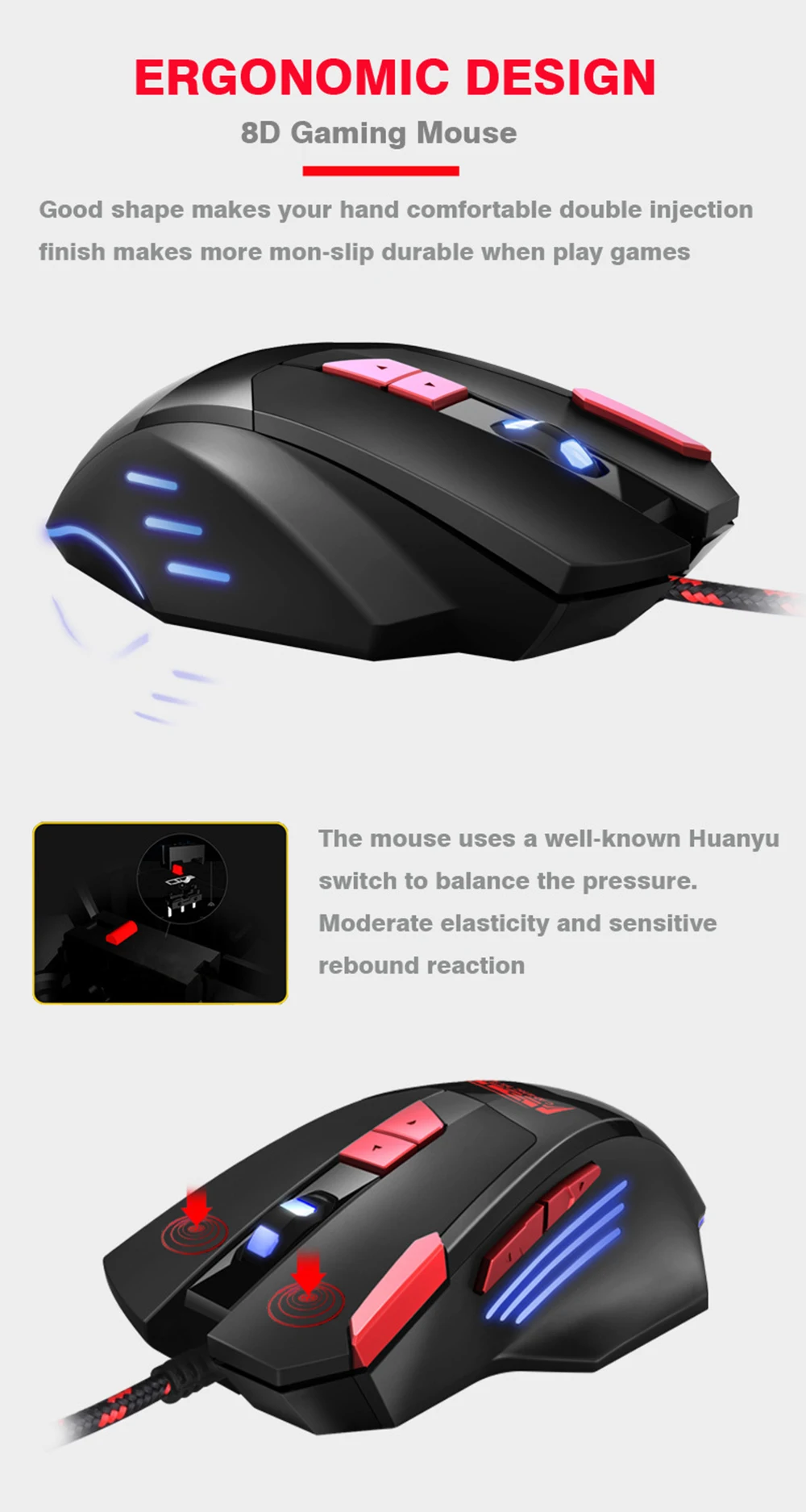 Combo de mouse e teclado RGB de