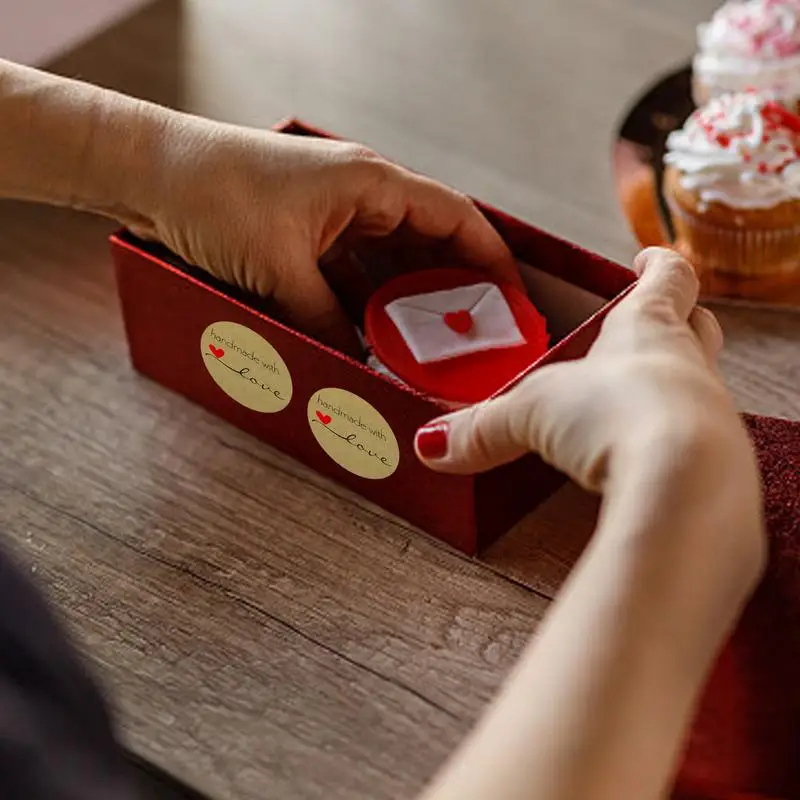 

Наклейки на этикетку, наклейки ручной работы, круглые наклейки из крафтовой бумаги с надписью Love Business Thank You, наклейки в рулоне