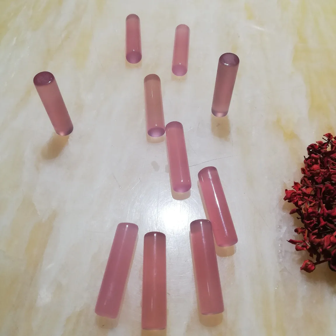 

Wholesale 20pcs Purple Pink Carnelian Agate Tube Beads 7x28mm Gemstone Tube Fit jewery Accessories