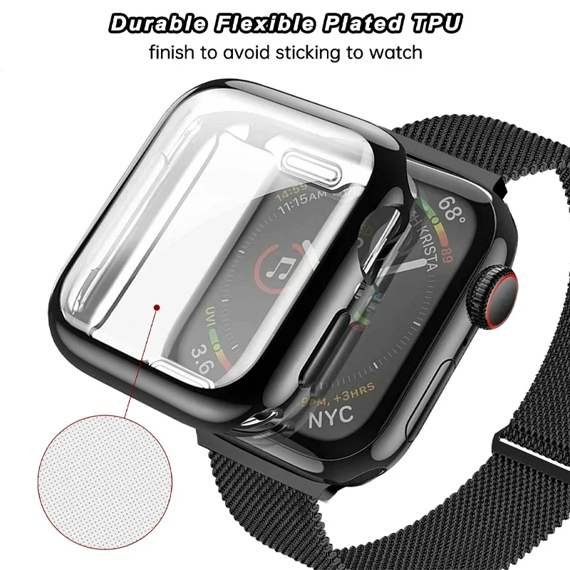 Elegant Milanese Apple Watch Band with TPU Screen Protector