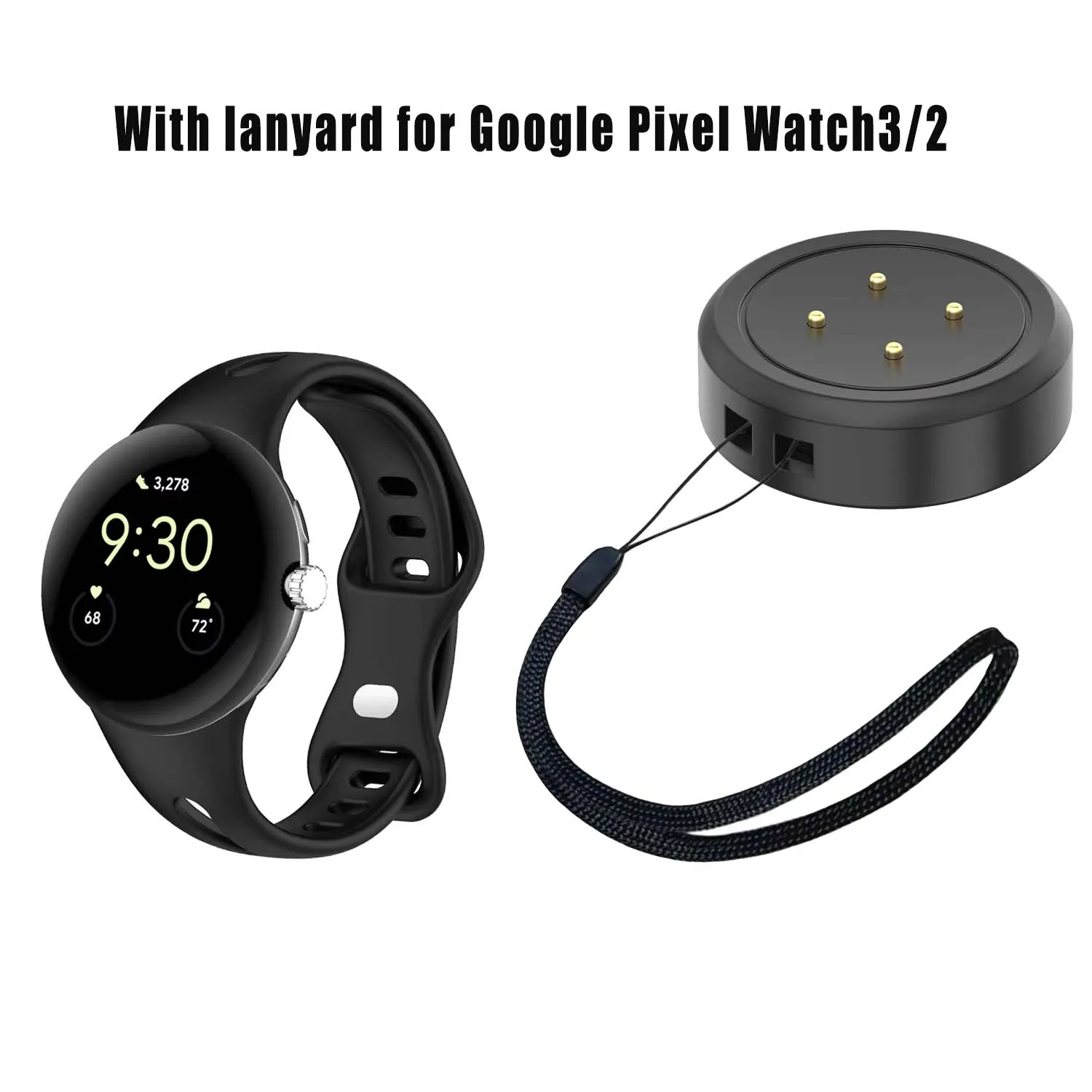 Google Pixel Watch3/2용 끈 포함 USB 스마트 워치 충전기 교체용 충전기 구글 충전 도크