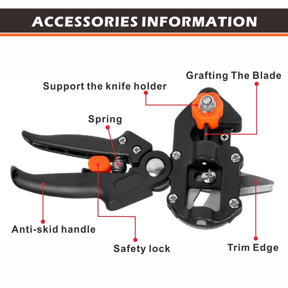 Garden Tools Grafting Pruner Chopper Vaccination Cutting Tree Plant Shears  Scissor Fruit Tree Grape Vine Graft Tool