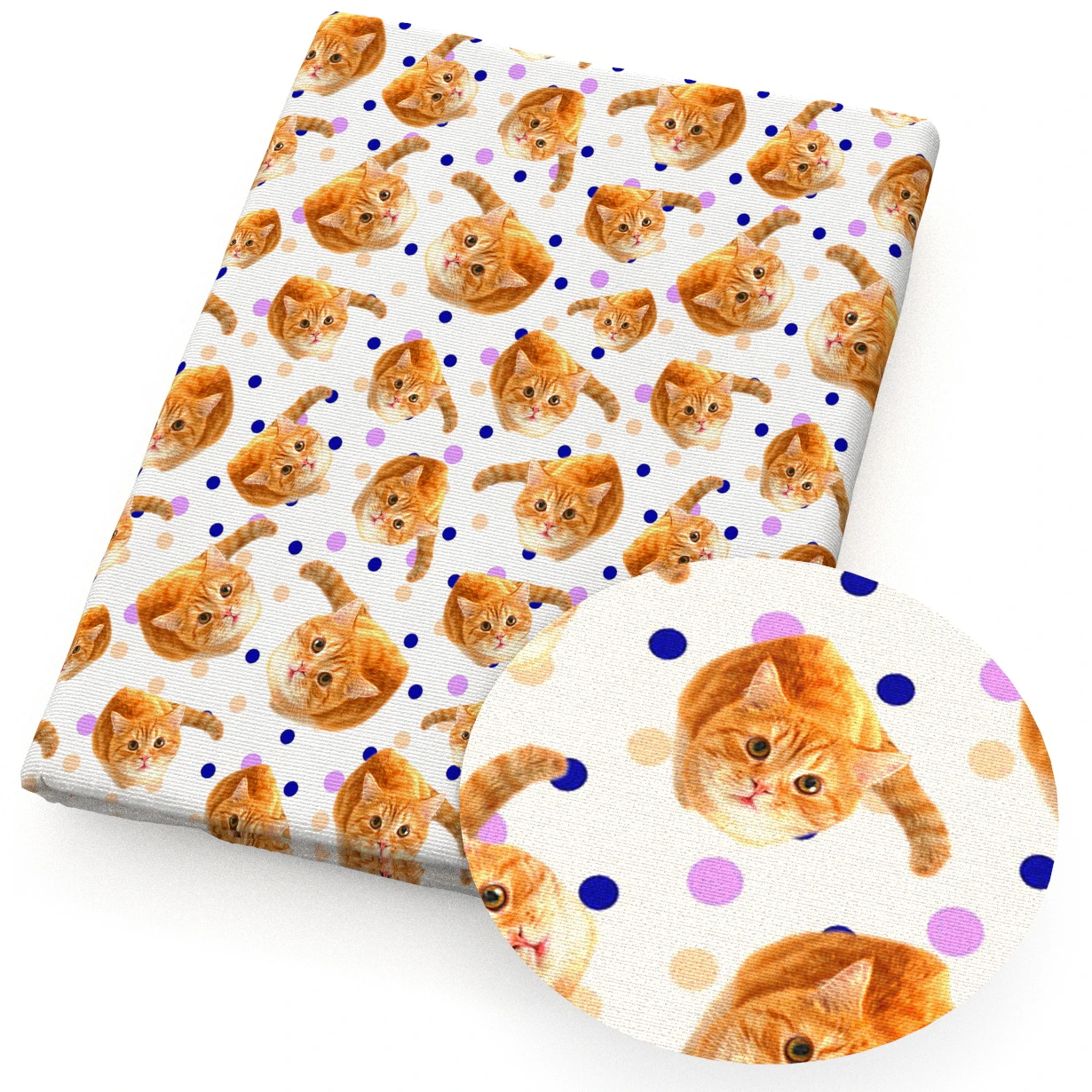 50x145cm 폴리 에스터 코튼 원단 고양이 인쇄 원단 파티 장식 공예 프로젝트 헤어 타이 DIY 퀼트 및 봉제