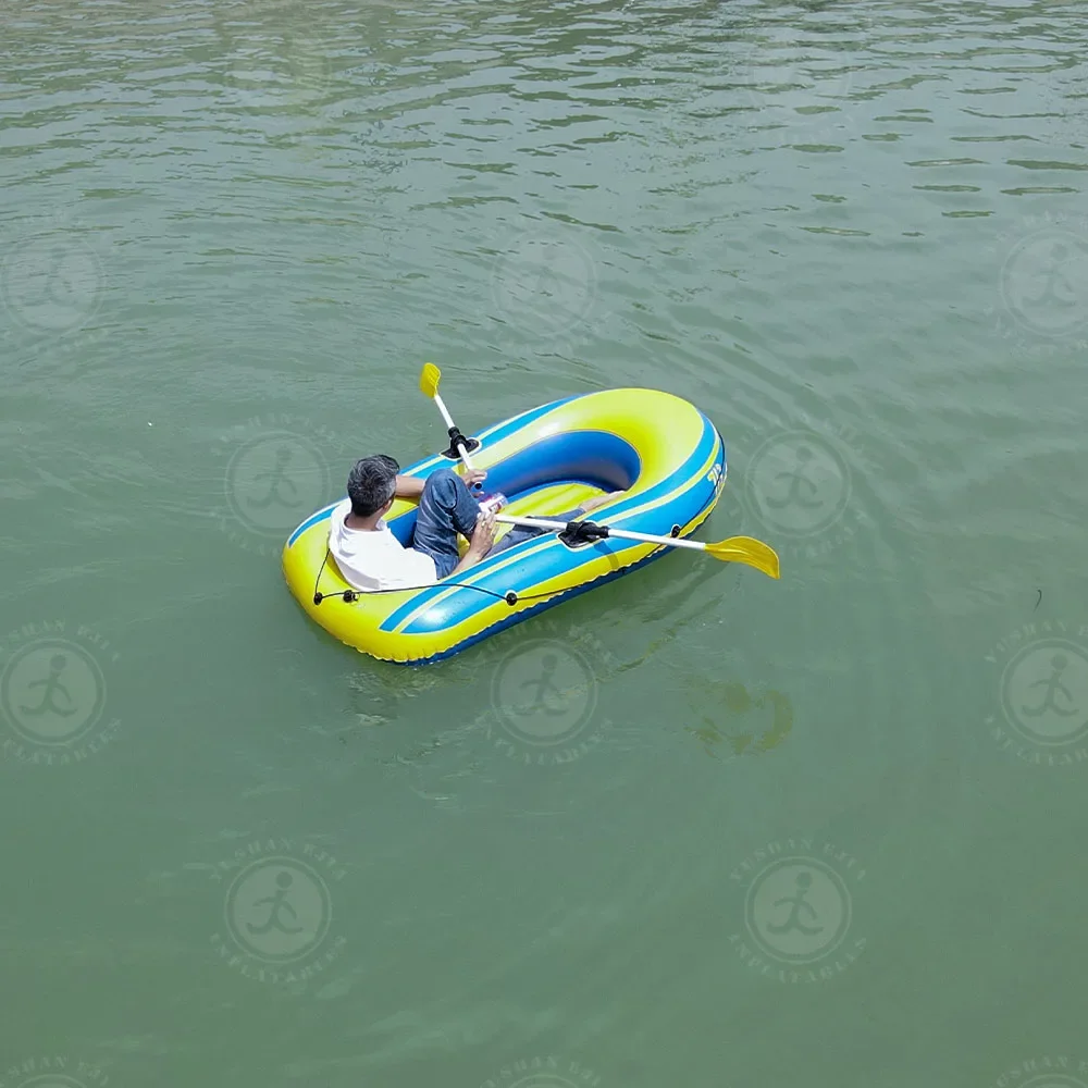 Durable PVC Yellow and Blue Color Kayak Inflatable 2 Person Fishing Rowing Boats
