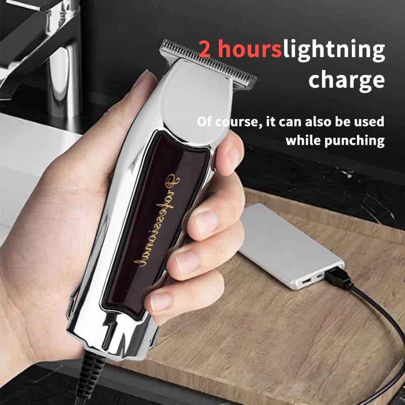 WAIKIL New Men's Multi functional Hair clipper Professional sideburns trimmer miniUSB rechargeable cordless hair clipper 6