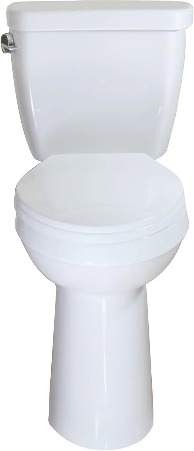 Elongated Two Piece Toilet with Extra Tall Bowl 21.25” Comfortable 1.28 GPF Side Flush White 2