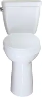 Elongated Two Piece Toilet with Extra Tall Bowl 21.25” Comfortable 1.28 GPF Side Flush White 2