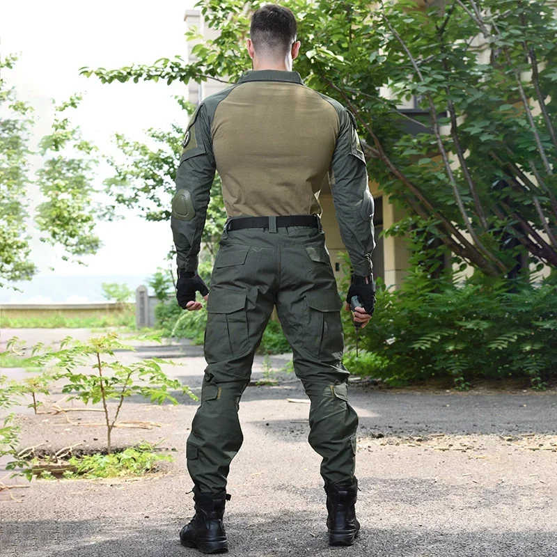 Tactical Suit Ghillie Suit Combat Uniform HAN WILD Cotton Hunting Suit Multicam Shirt Climbing Pants Camouflage Tactical Combat Ghillie Suit Men Outdoor Airsoft