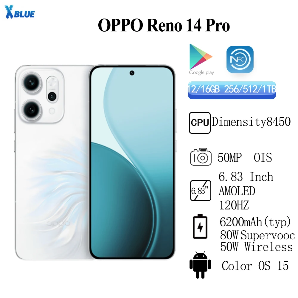 Chinese Version OPPO Reno 14 Pro 6.83'' 120Hz AMOLED Screen