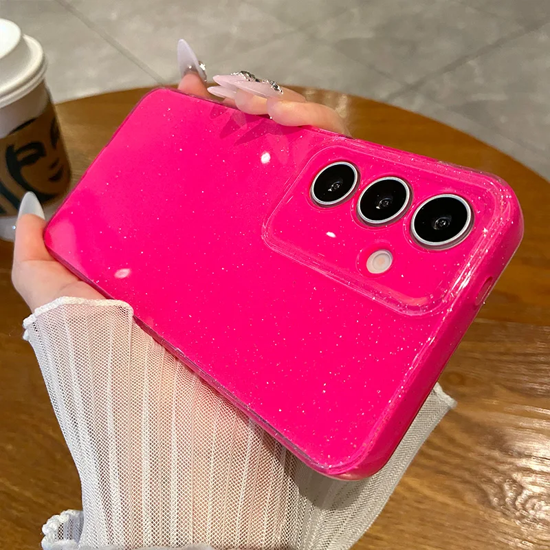 Luxury Glitter Bling Sequins Silicone Soft Case - Jelly Candy Color Shockproof Cover