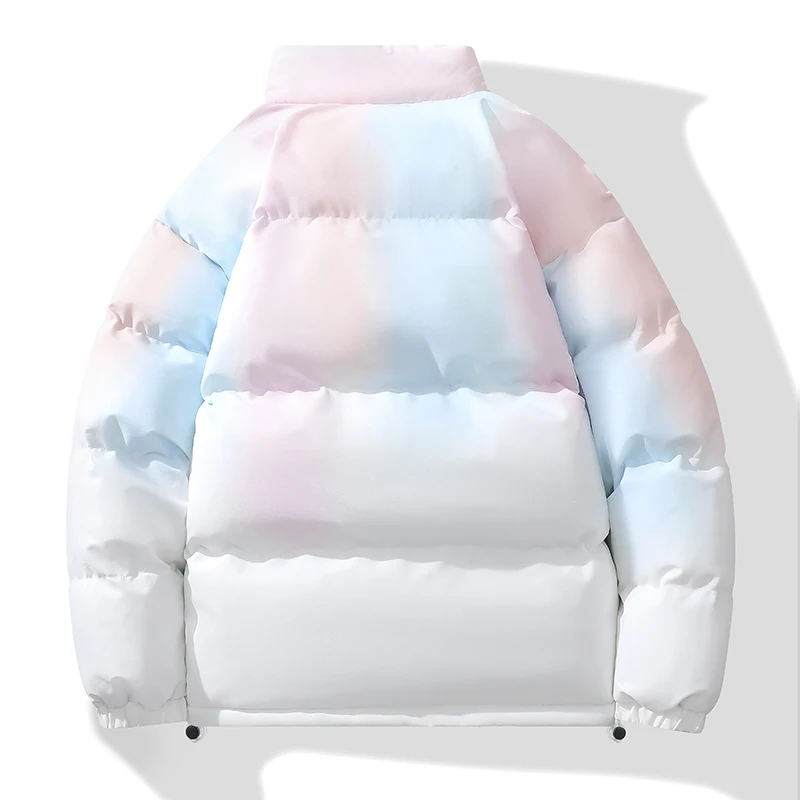 New Autumn And Winter Fashion Versatile Standing Collar Down Cotton Jacket For Youth Leisure Loose Gradient Thickened Warm Coat