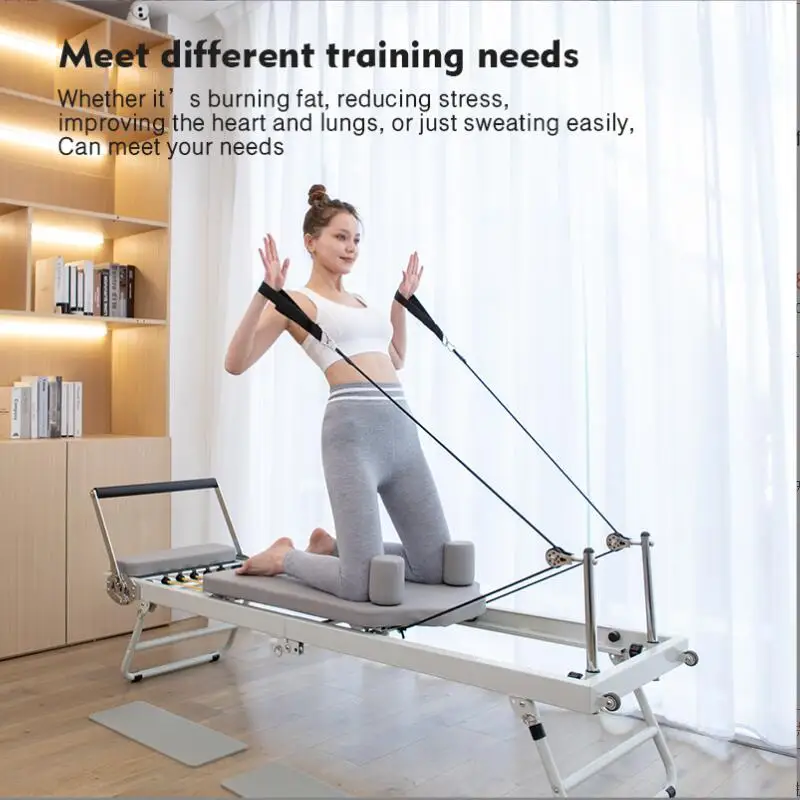 Pilates Reformer Fitness Equipment for Home Foldable Yoga Bed Strength  Training Machine