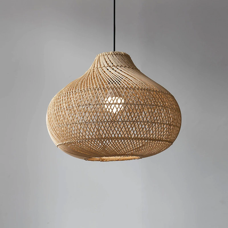 

ARTURESTHOME Handmade Woven Lampshade, Rattan Lighting, Wabi-sabi Style Decorative Chandelier, Vintage Design Art Light