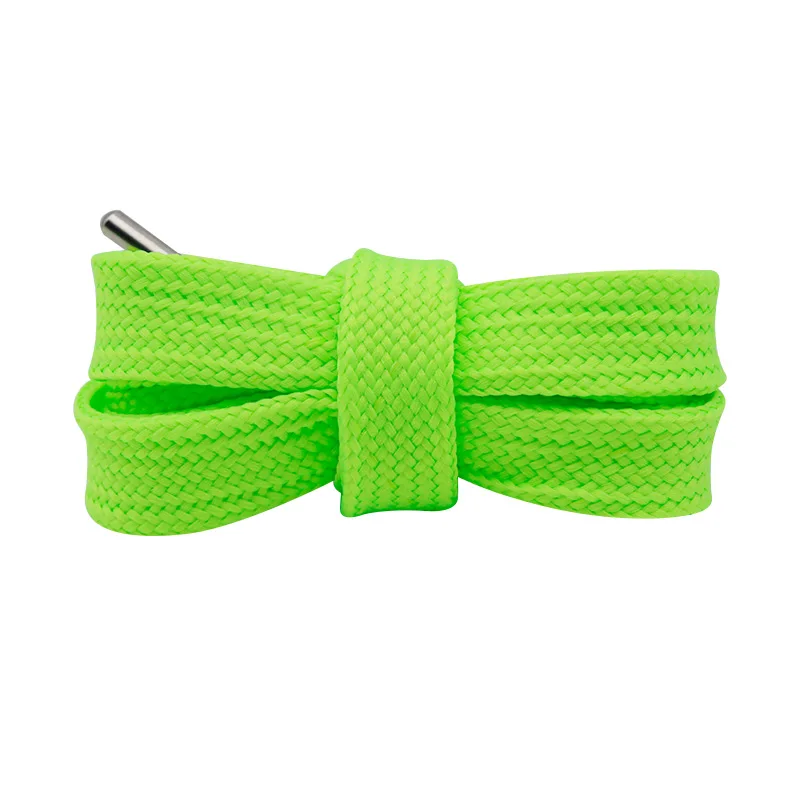 Coolstring Extra Wide 18mm Flat Laces with Silver Metal Aglets Solid Color Thick Bulky Shoelace for Cordones McQ Low High Shoes