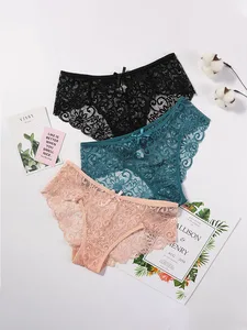 3 шт./упак.! Сексуальные женские кружевные трусики, нижнее белье, кружевные трусики, Размеры S M L XL, прозрачное мягкое нижнее белье с цветочным ...