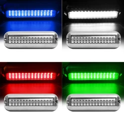 Marine LED Boat Underwater Pontoon Transom Light 42 LED Polished Stainless Steel Housing Waterproof IP68 Surface Mount