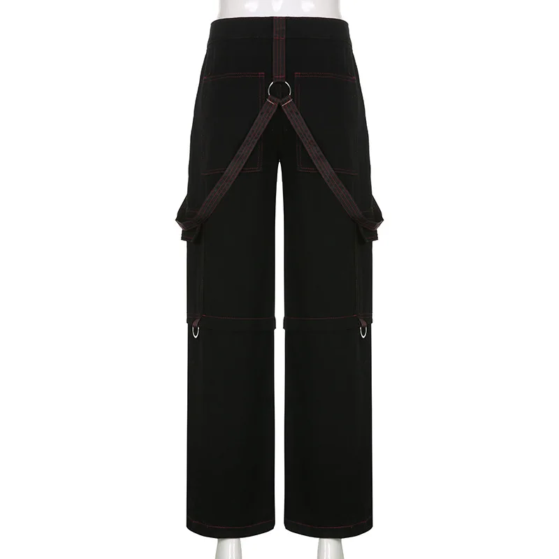 ツイード ロングパンツ 韓国 [SETUP-EXE] DESTROYED PANTS wide-leg-y2k-jeans-oshu-s-