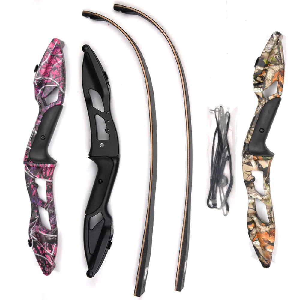 American Recurve Bow for Archery Hunting Shooting, 3 Colors, 30, 50lbs, 56 inches Riser, 17 inches
