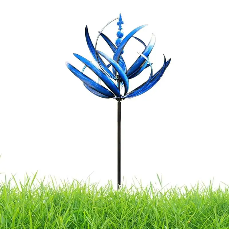 

Garden Wind Spinner 3D Wrought Iron Dynamic Garden Spinner 360 Degrees Rotatable Outdoor Windmill For Balconies Porches Patios