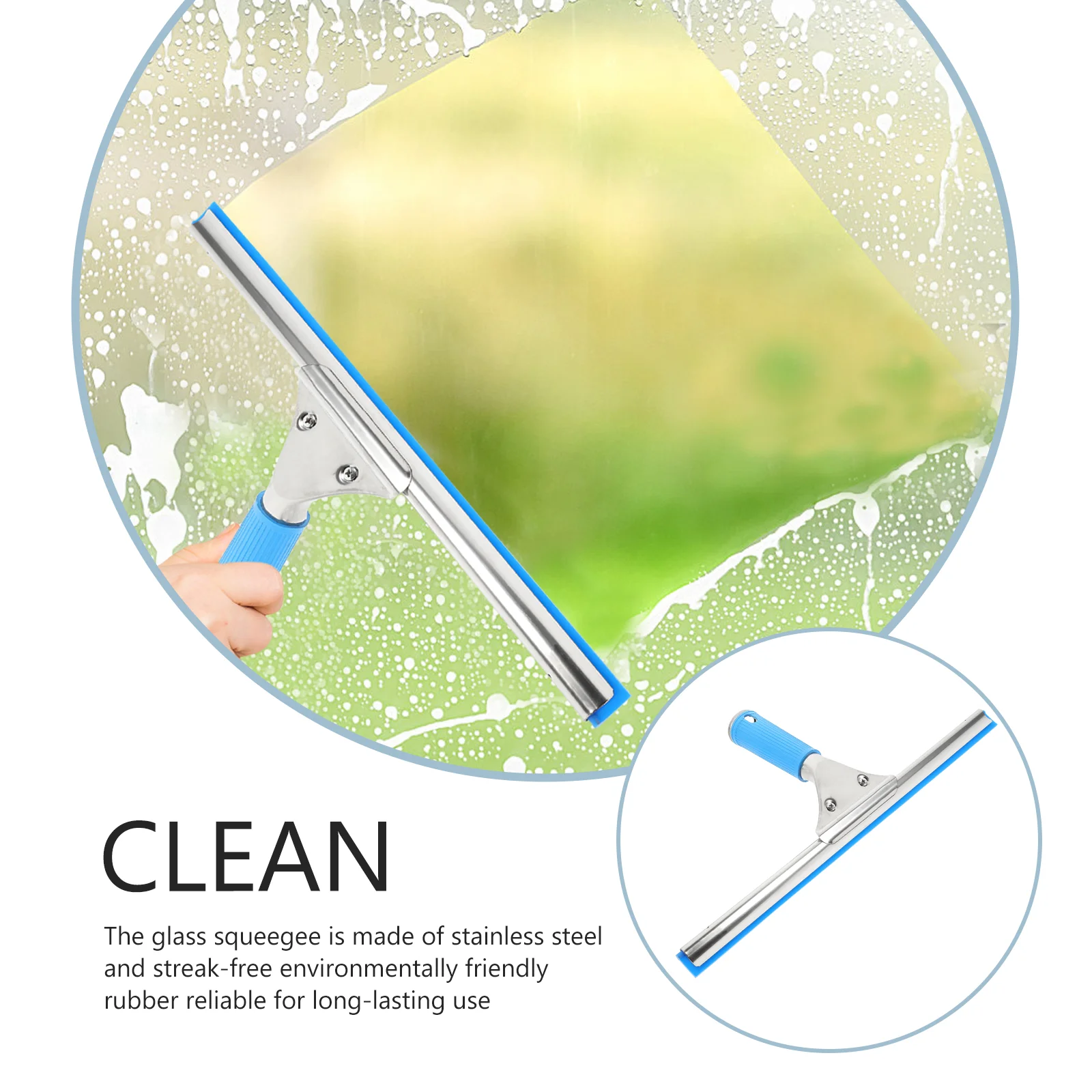 Raclette De Vitre De Douche En Acier Inoxydable Durable Nettoyant Pour Vitres Et Essuie-Glace