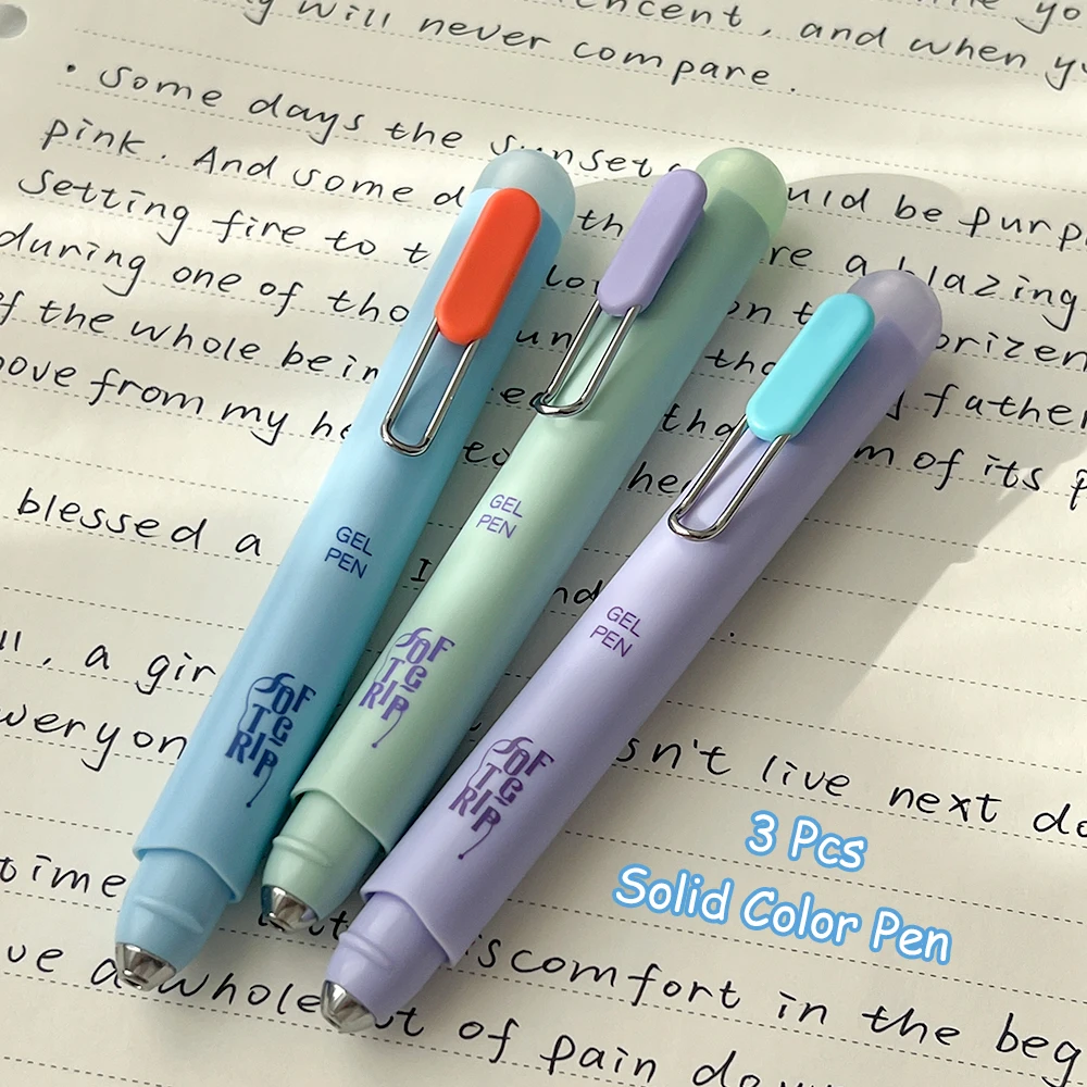 3/4 lustiger einziehbarer Taschenstift, 0,5 mm, einfacher, schnell trocknender Gelstift, Arbeitszimmer, Büro, IG-Stil, modischer Taschenstift – Detail 11
