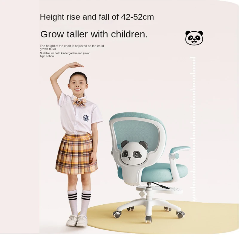 Children's Study Chair to Correct Sitting Posture of Primary School Students can Lift the Seat HomeBackrest Desk Writing Chair 5