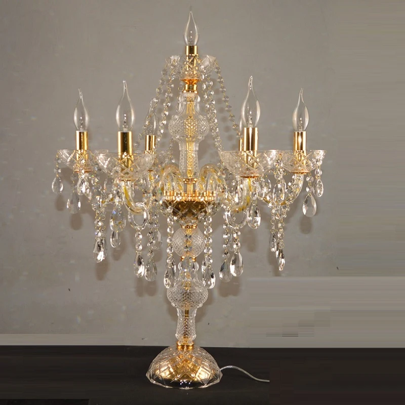 

Modern Decora Crystal Table Lamps for Bedroom Golden Silver Table Lights Candle Candelabra Crystal Table Lamp Designs Lighting