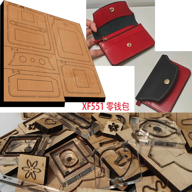 

Новый японский стальной лезвие, деревянный кошелек для смены штампов, кожевенное ремесло, перфоратор, ручной инструмент, форма ножа для резки XF551