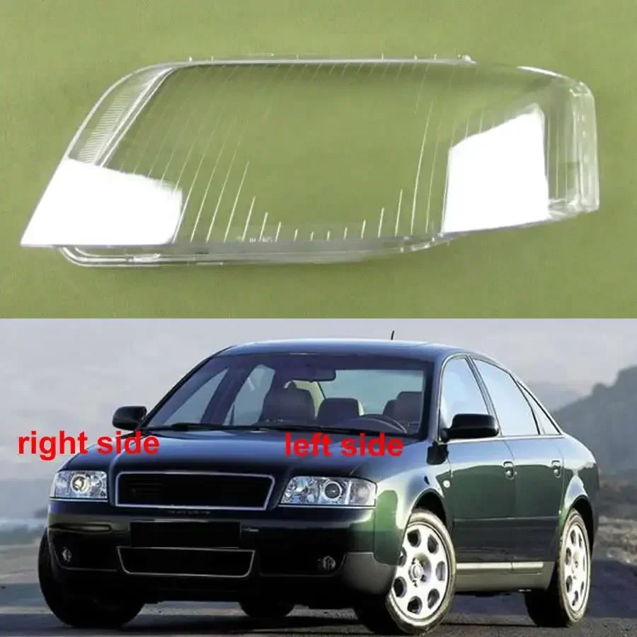 Headlight Cover Headlight Lens Cover Front Headlamp Transparent Lampshade For Audi A6 C5 2003-2005