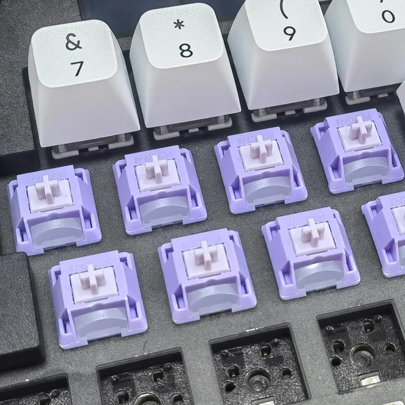 JERRZI 미스티 퍼플 사일런트 스위치 리니어 사일런트 스위치 5핀 37g 45g POM DIY 게이머를 위한 맞춤형 기계식 키보드 액세서리